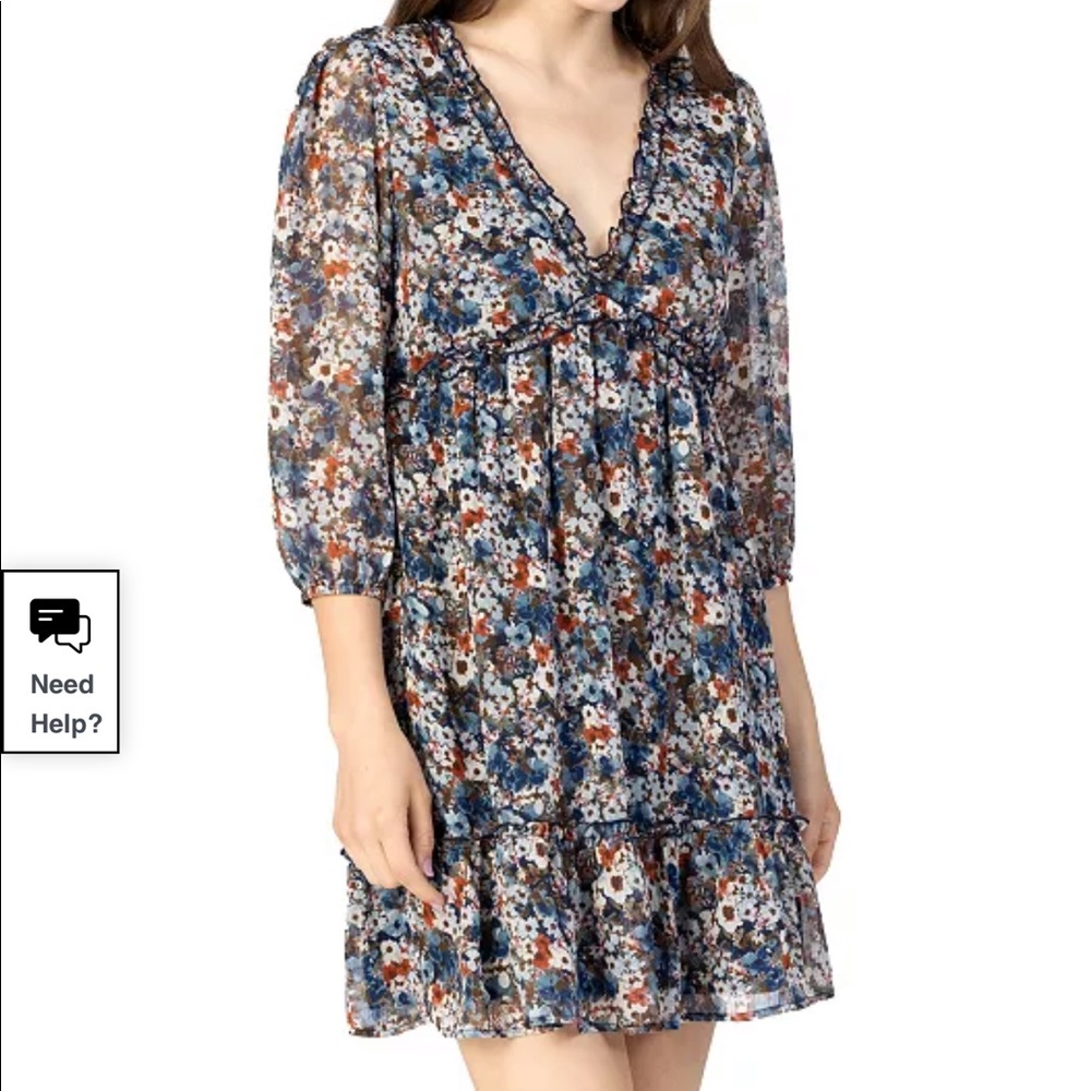 Speechless Floral Print Shift Mini Dress